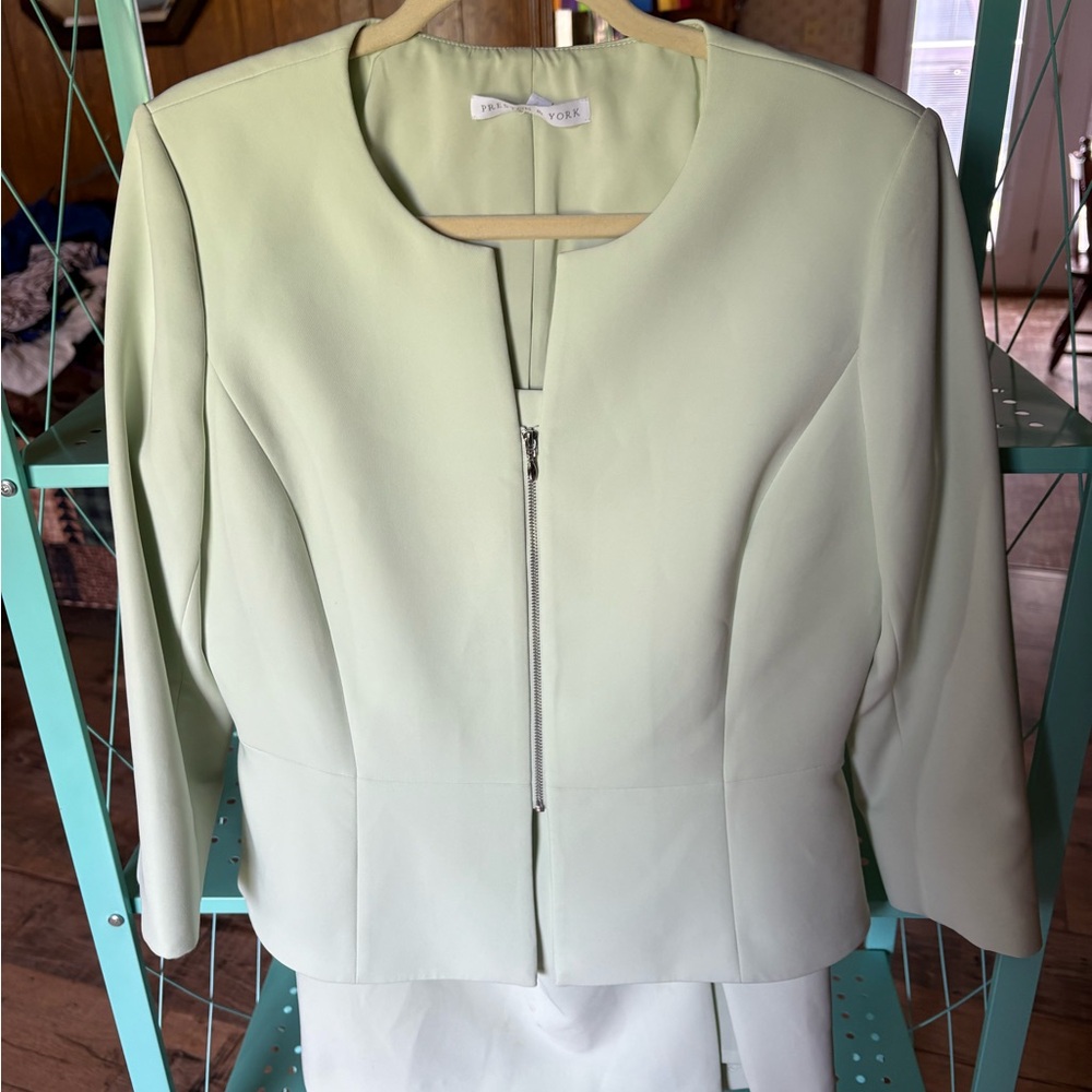 Preston & York Green Blazer Tailored Suit Jacket with skirt
